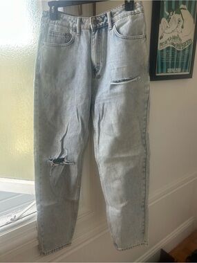 Ksubi Light Blue Distressed Straight Leg Jeans